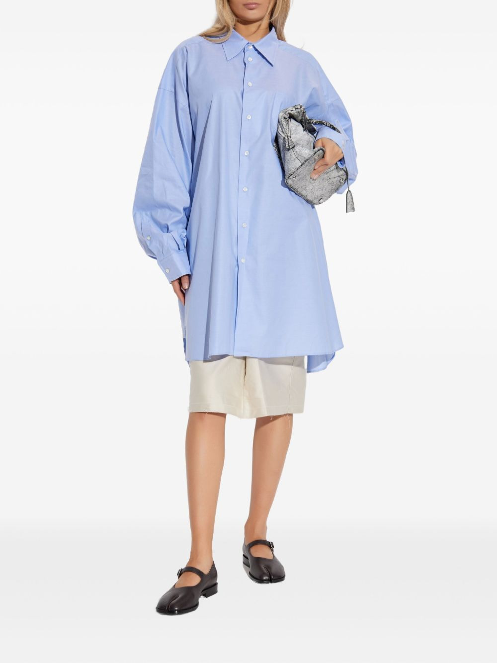 balloon-sleeve cotton shirt - 2