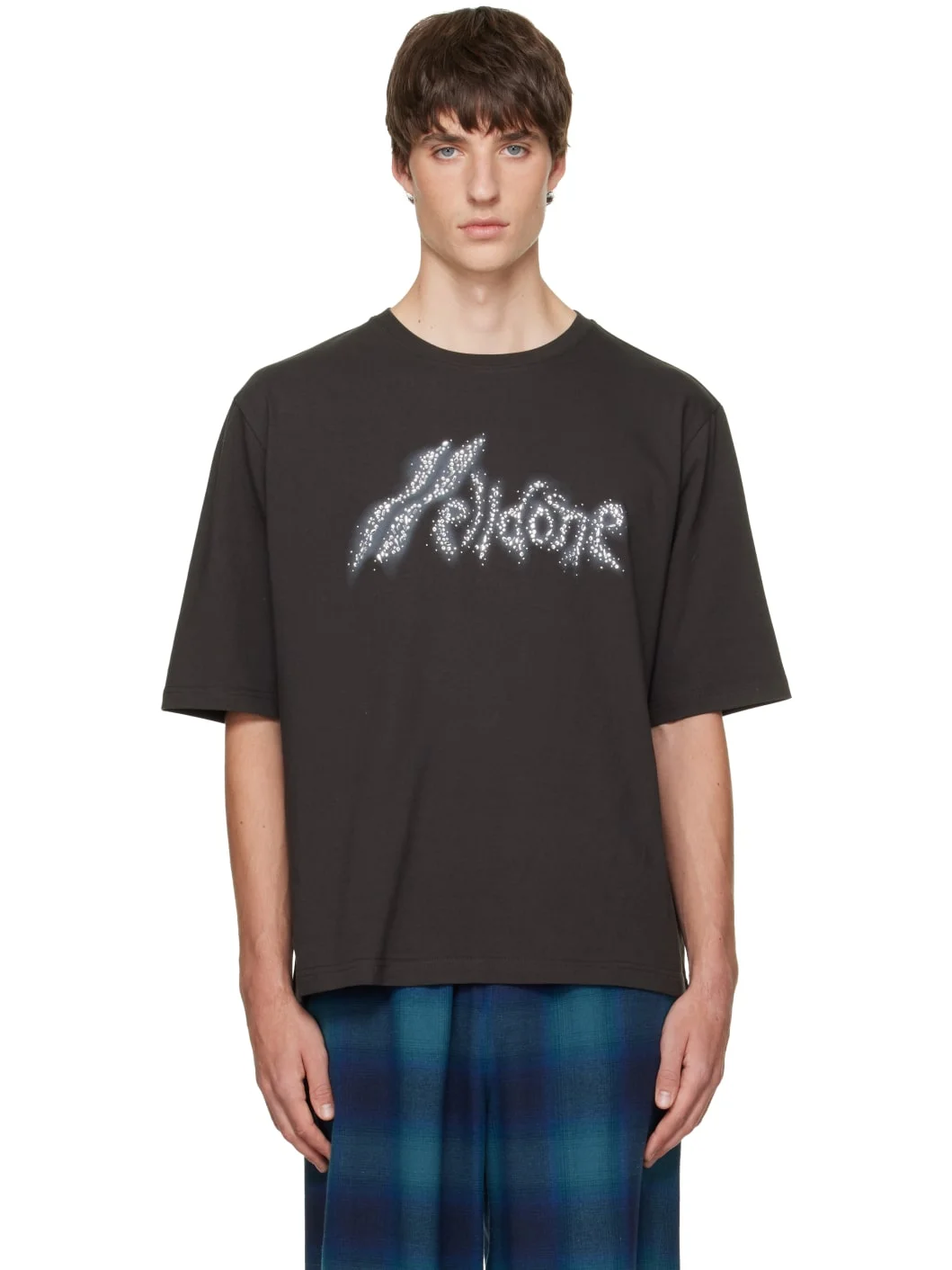 Gray Rhinestone Logo T-shirt - 1