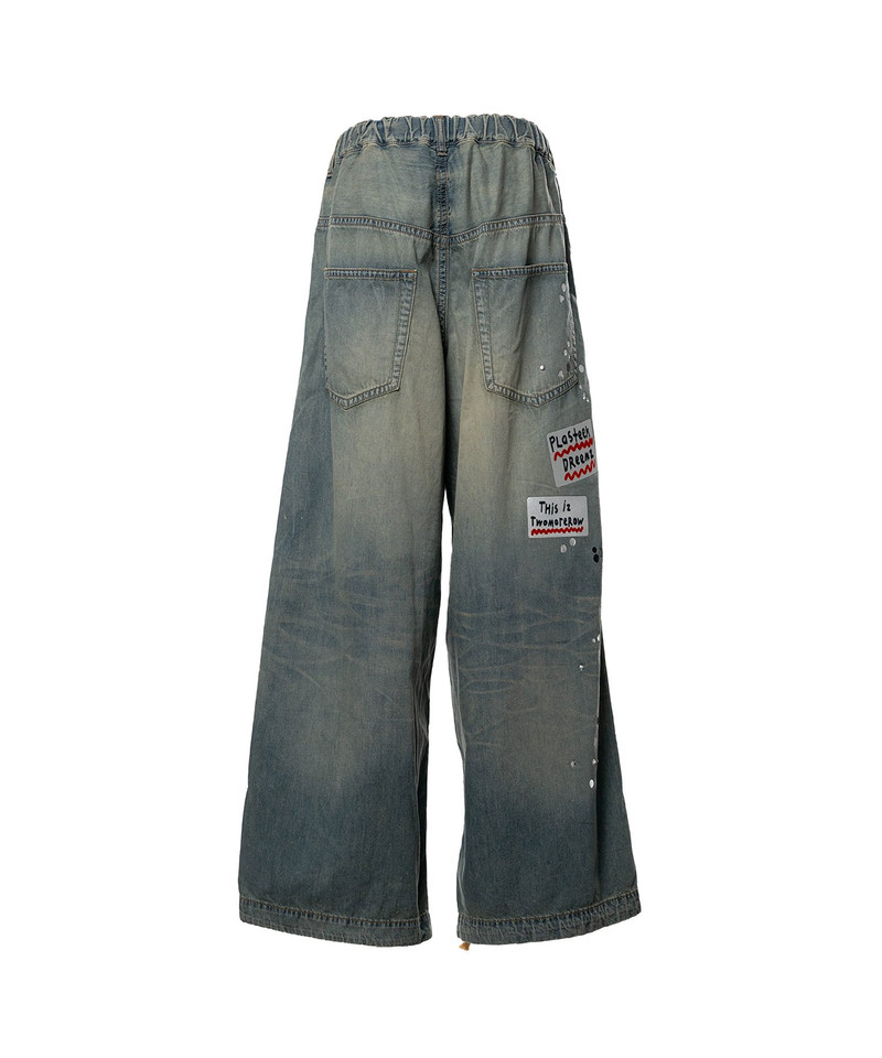 Embellished Sticker Denim Pants 18