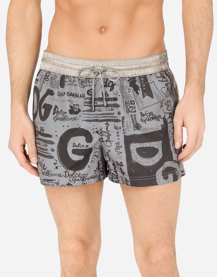 Short swim trunks with logo print - 4