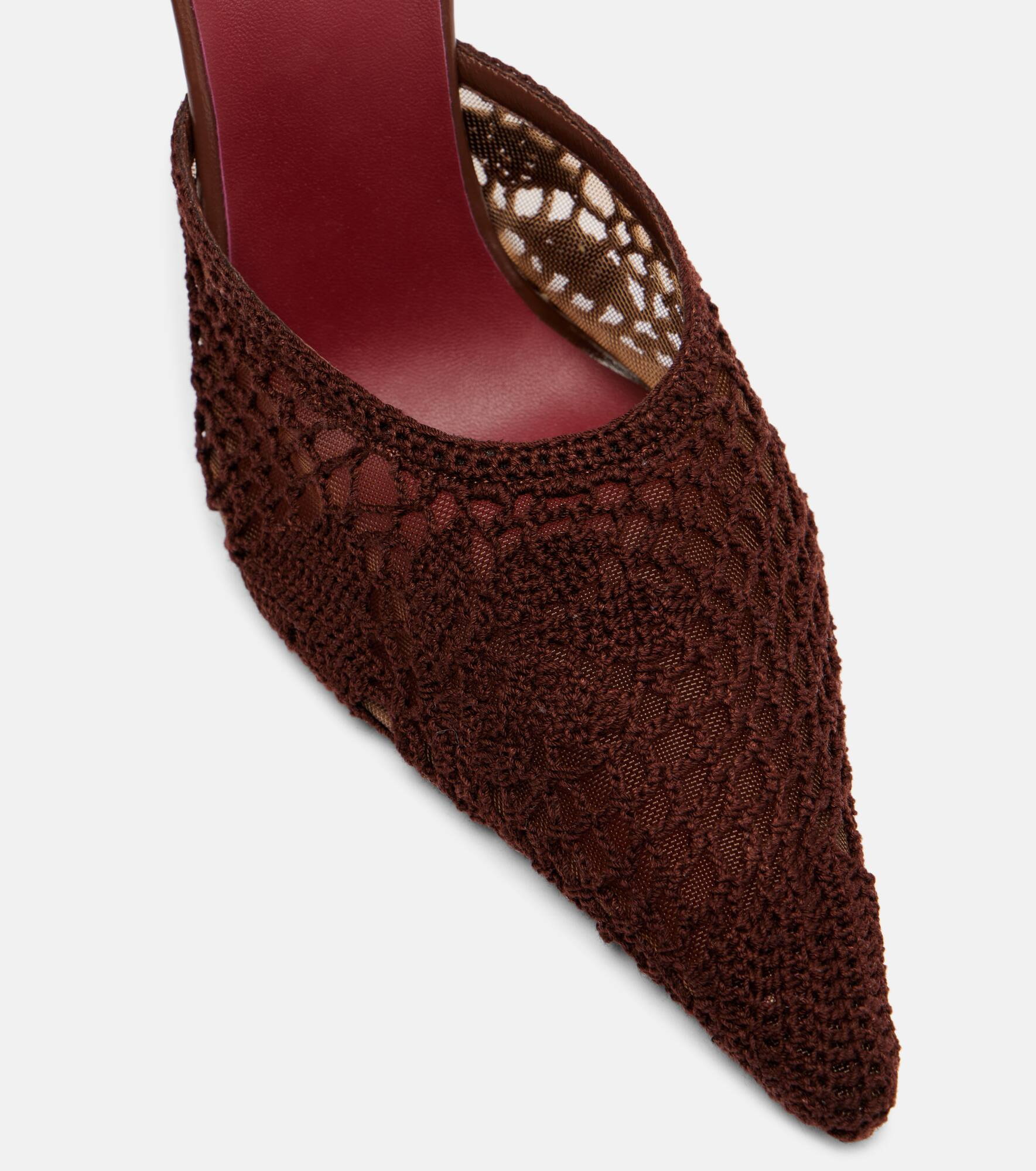 Floral-appliqué crochet mules - 5