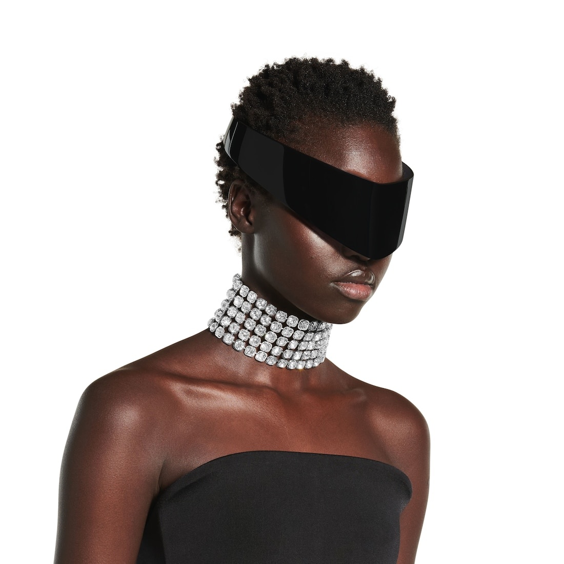 Women's 10pm Choker in Shiny Silver - 6