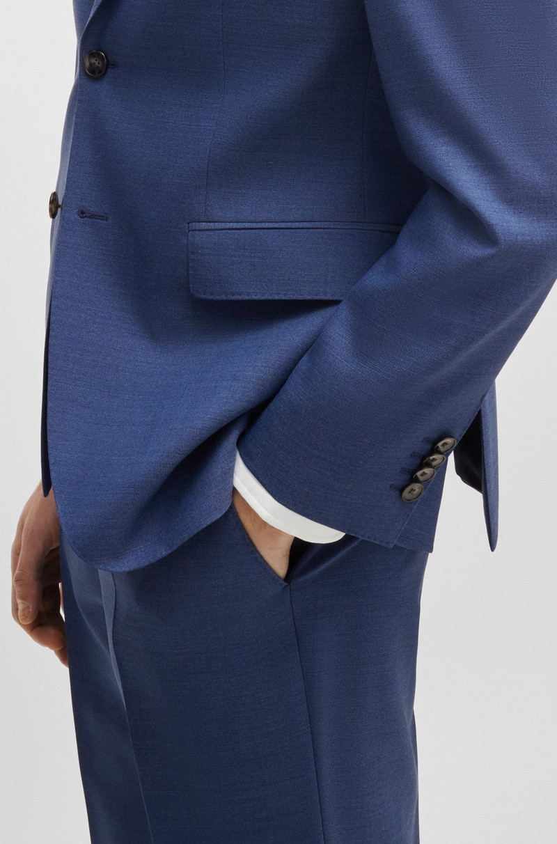 REGULAR-FIT THREE-PIECE SUIT IN MELANGE VIRGIN WOOL 6