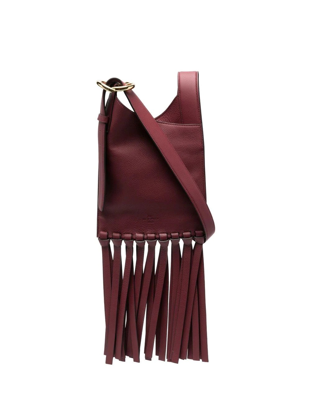 fringed leather clutch bag - 1