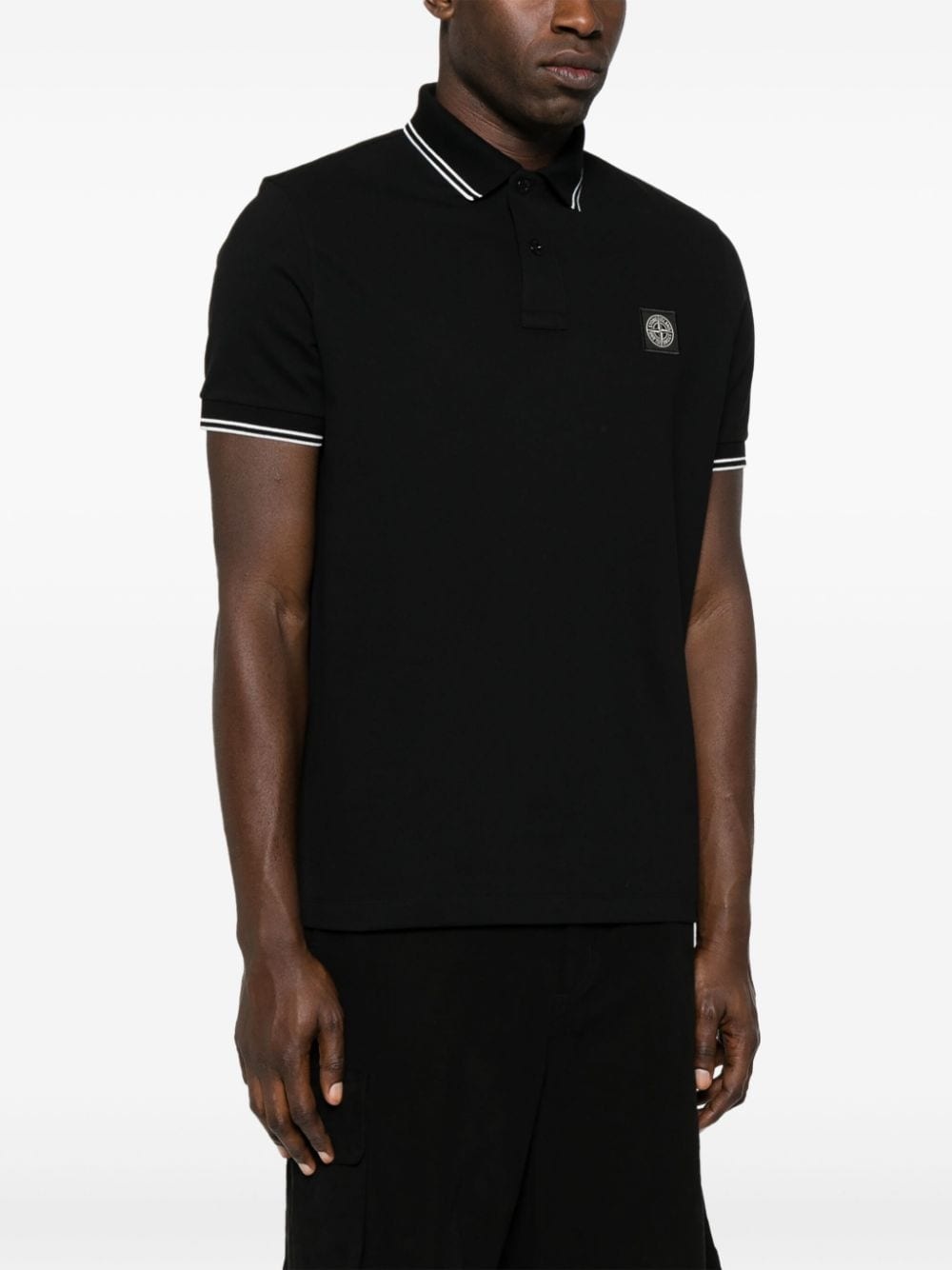 Compass-badge piqué polo shirt - 3