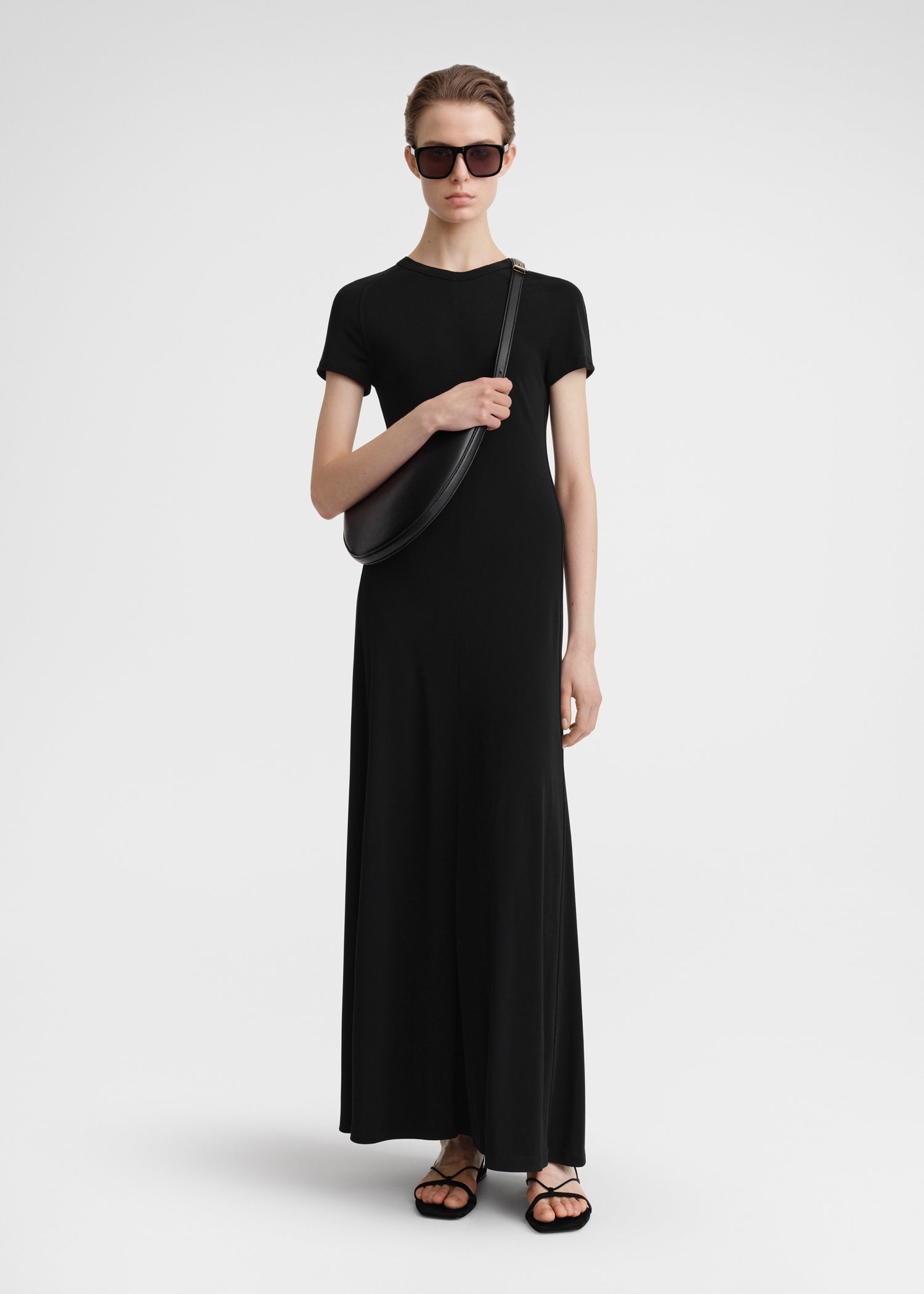 Fluid jersey dress black - 2