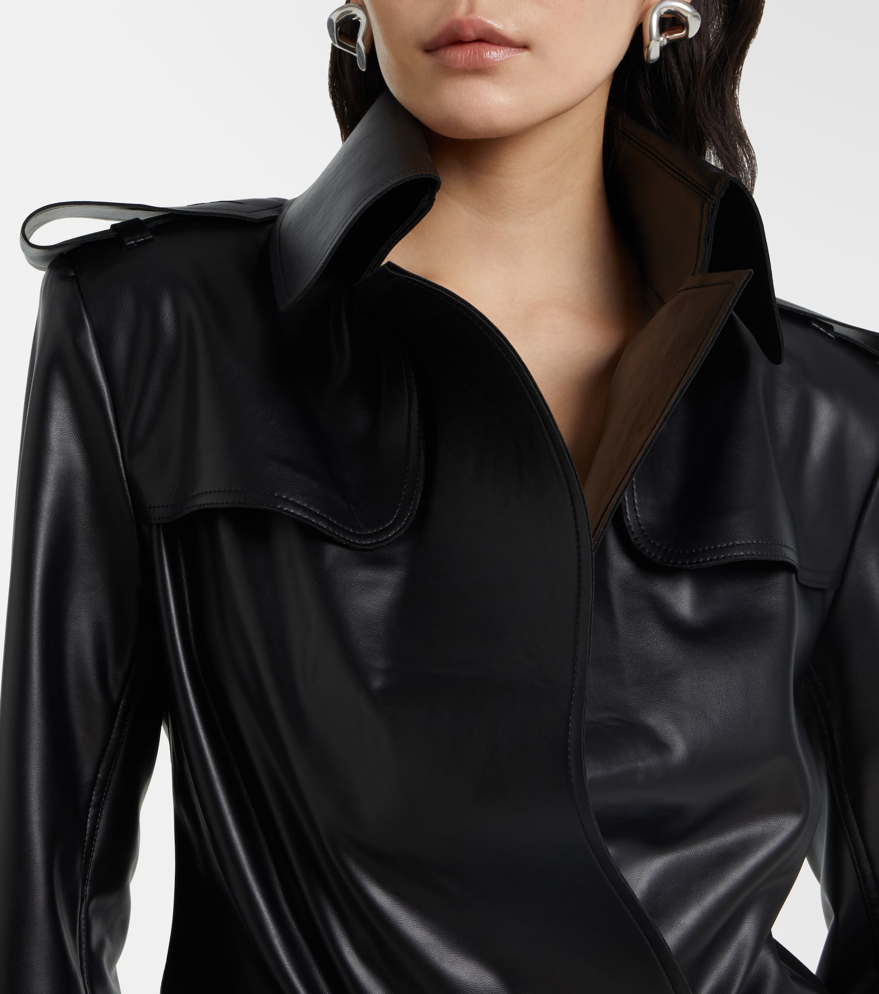 Faux leather bodysuit - 4