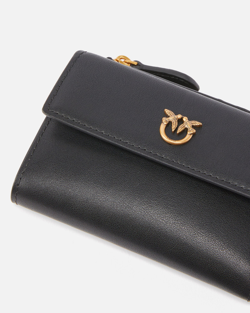 COMPACT SMALL WALLET IN SMOOTH LEATHER WITH LOGO 4