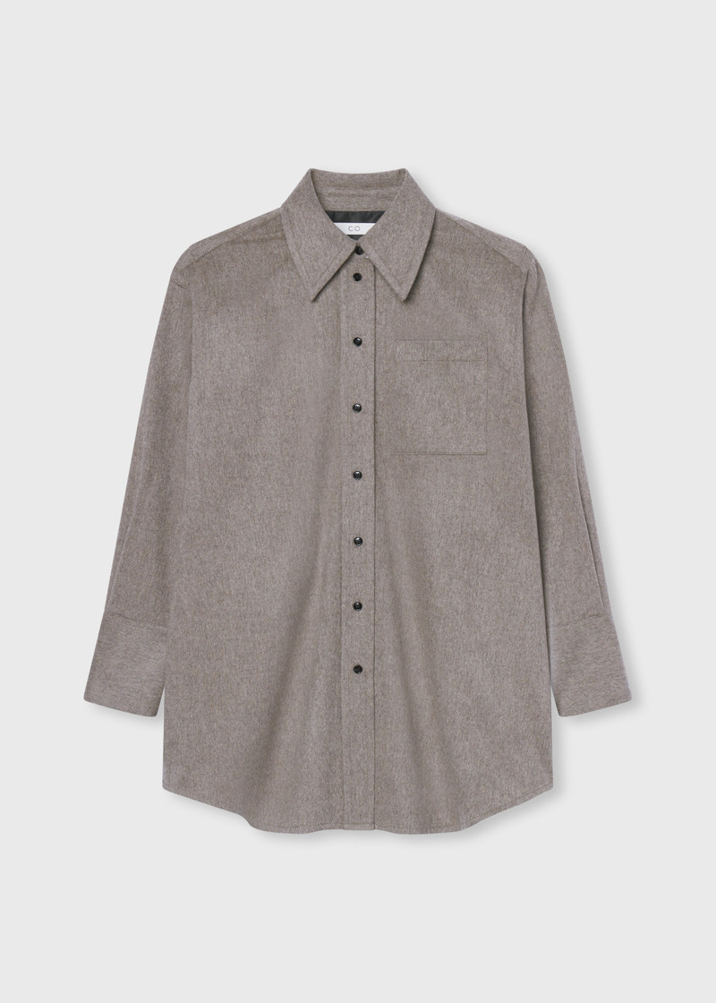 Tailored Flannel Shirt in Wool Cashmere 1