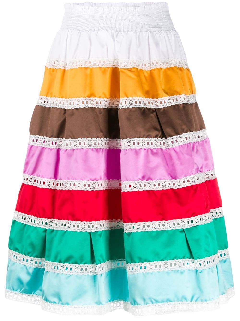 high-waisted striped prairie skirt - 1