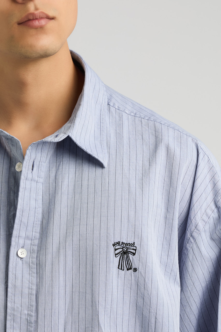 Acne Studios Logo-embroidered Striped Cotton Shirt - 5