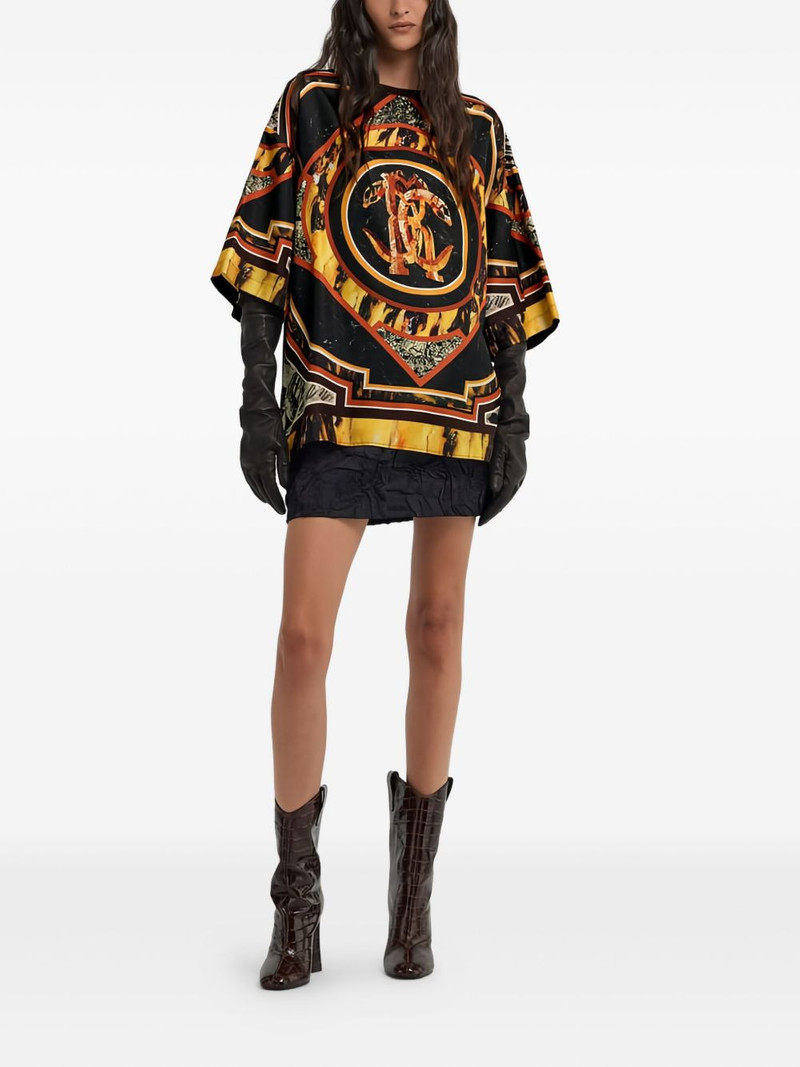Roberto Cavalli monogram marble silk T-shirt outlook