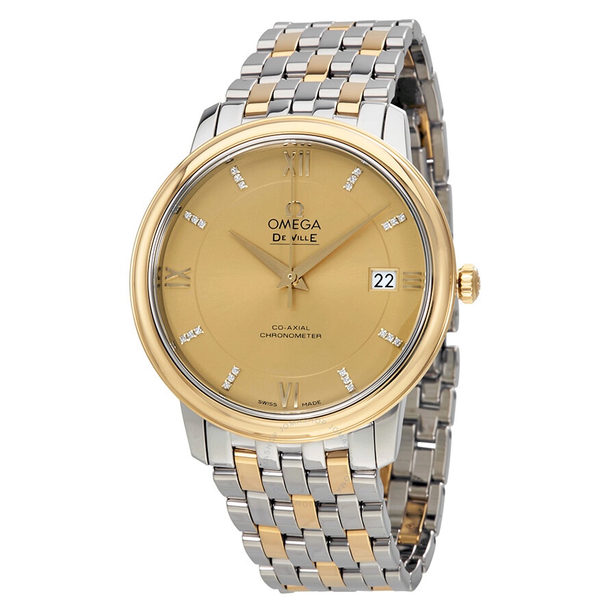 Omega De Ville Prestige Champagne Dial Stainless Steel and 18kt Gold Men's Watch 424.20.37.20.58.001 - 1