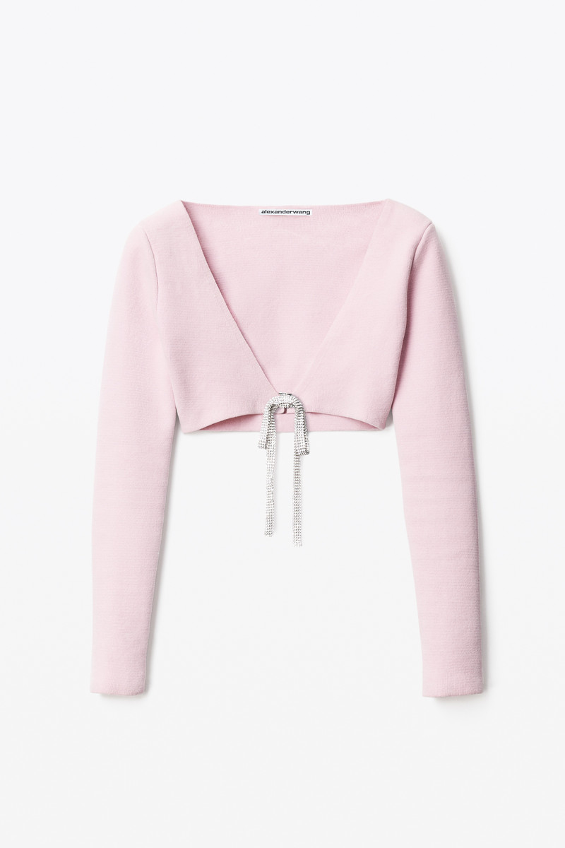 CROPPED CARDIGAN IN COTTON CHENILLE 1