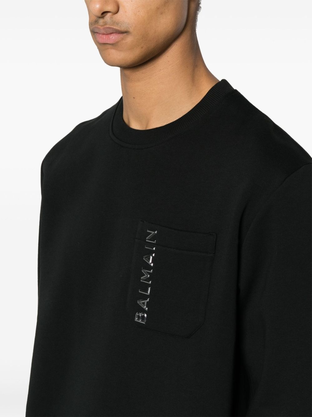 logo-lettering cotton sweatshirt - 5
