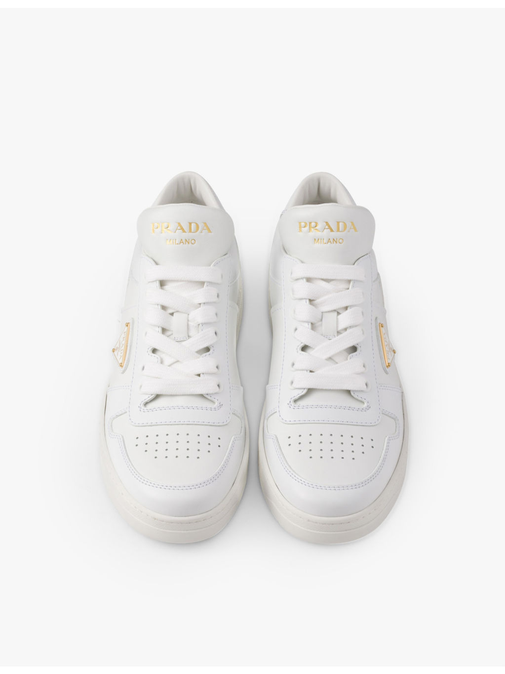 Downtown logo-plaque leather low-top trainers - 2