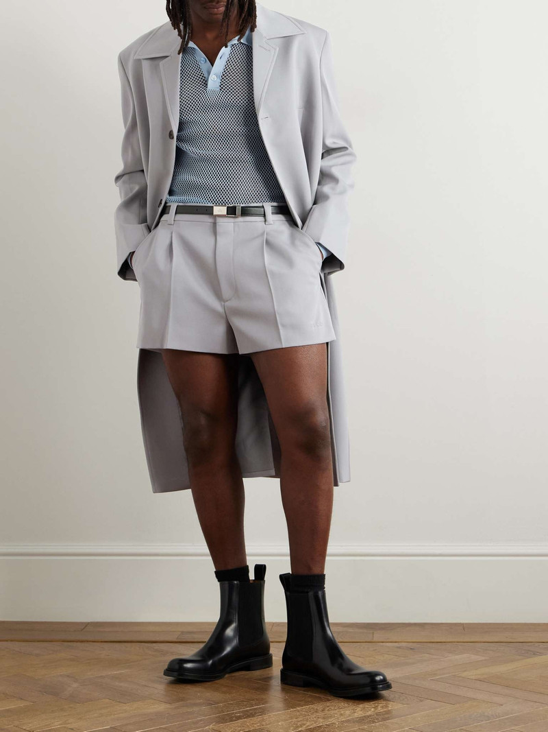 GUCCI Straight-Leg Pleated Wool Barathea Shorts outlook