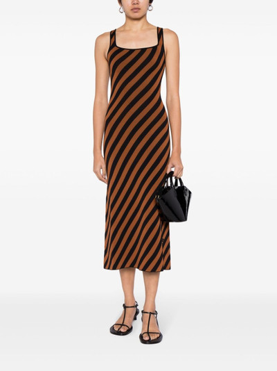 STAUD Katie stripe-pattern midi dress outlook