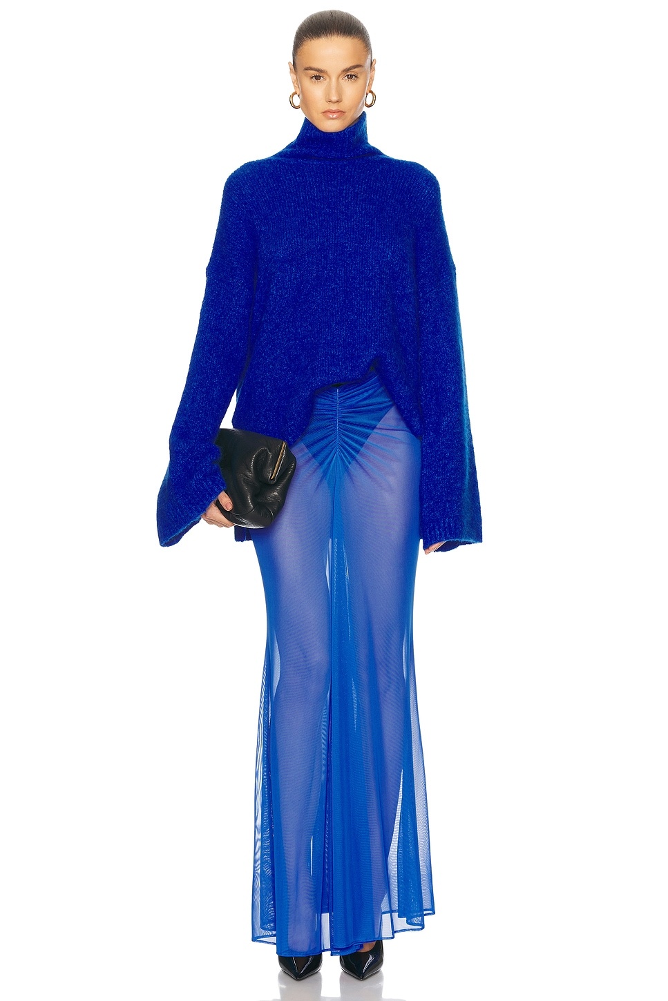 Mesh Ruched Maxi Skirt - 5