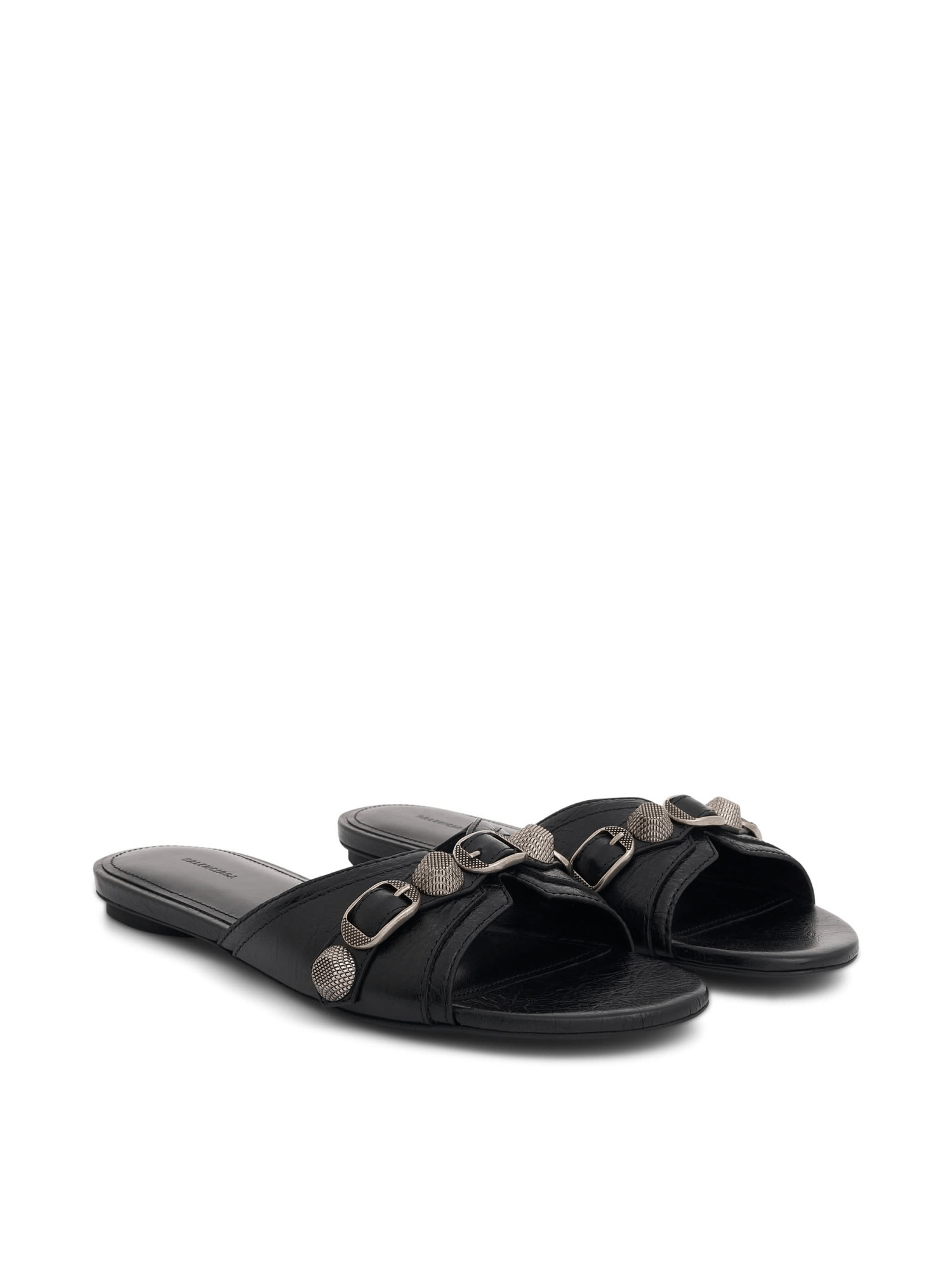 Cagole Sandal in Black/Silver - 2