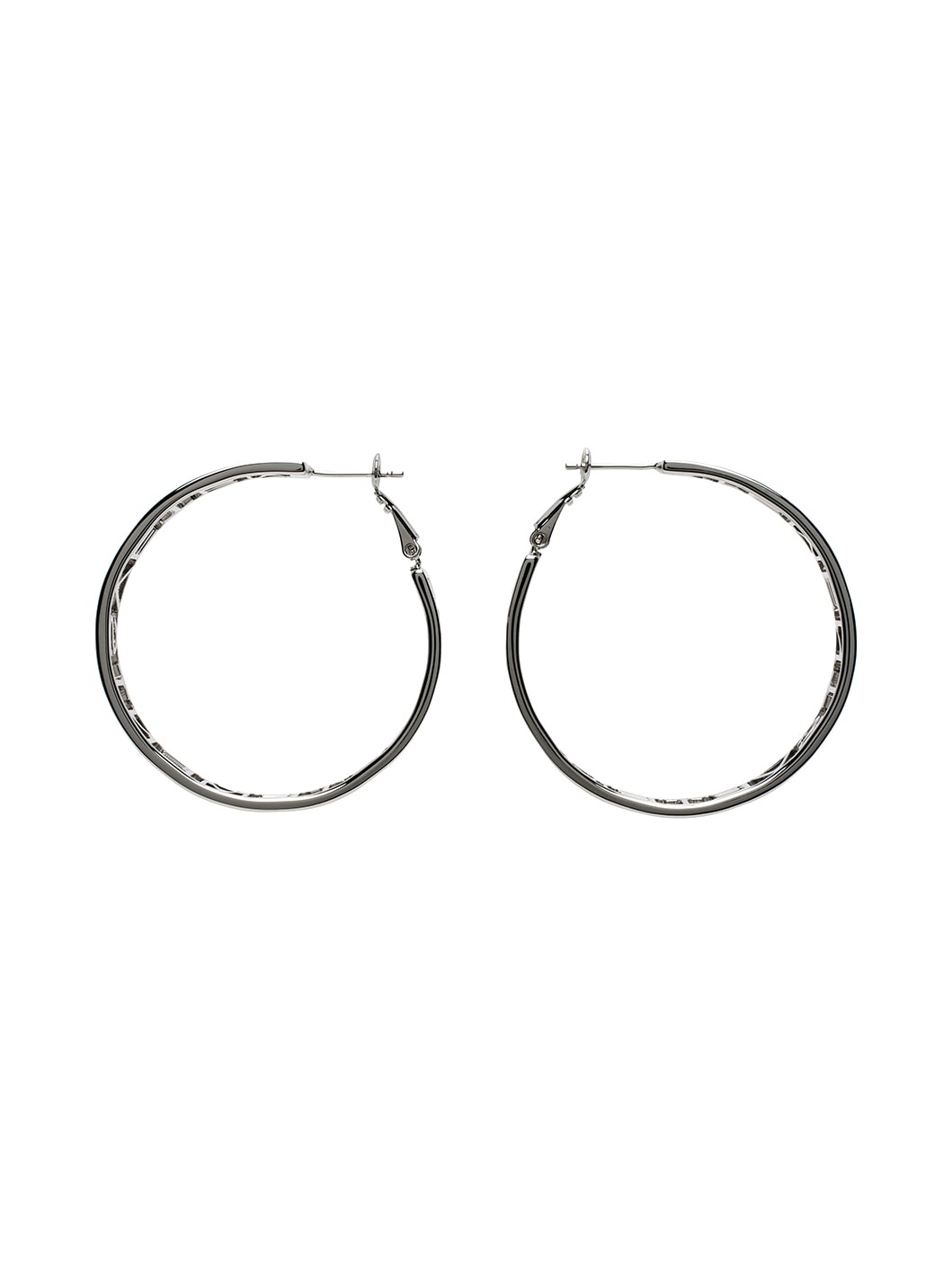 Silver Small Logo Hoop Earrings - 1