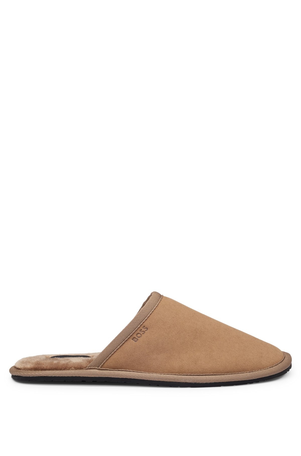 FAUX-SUEDE SLIPPERS WITH RUBBER SOLE - 1