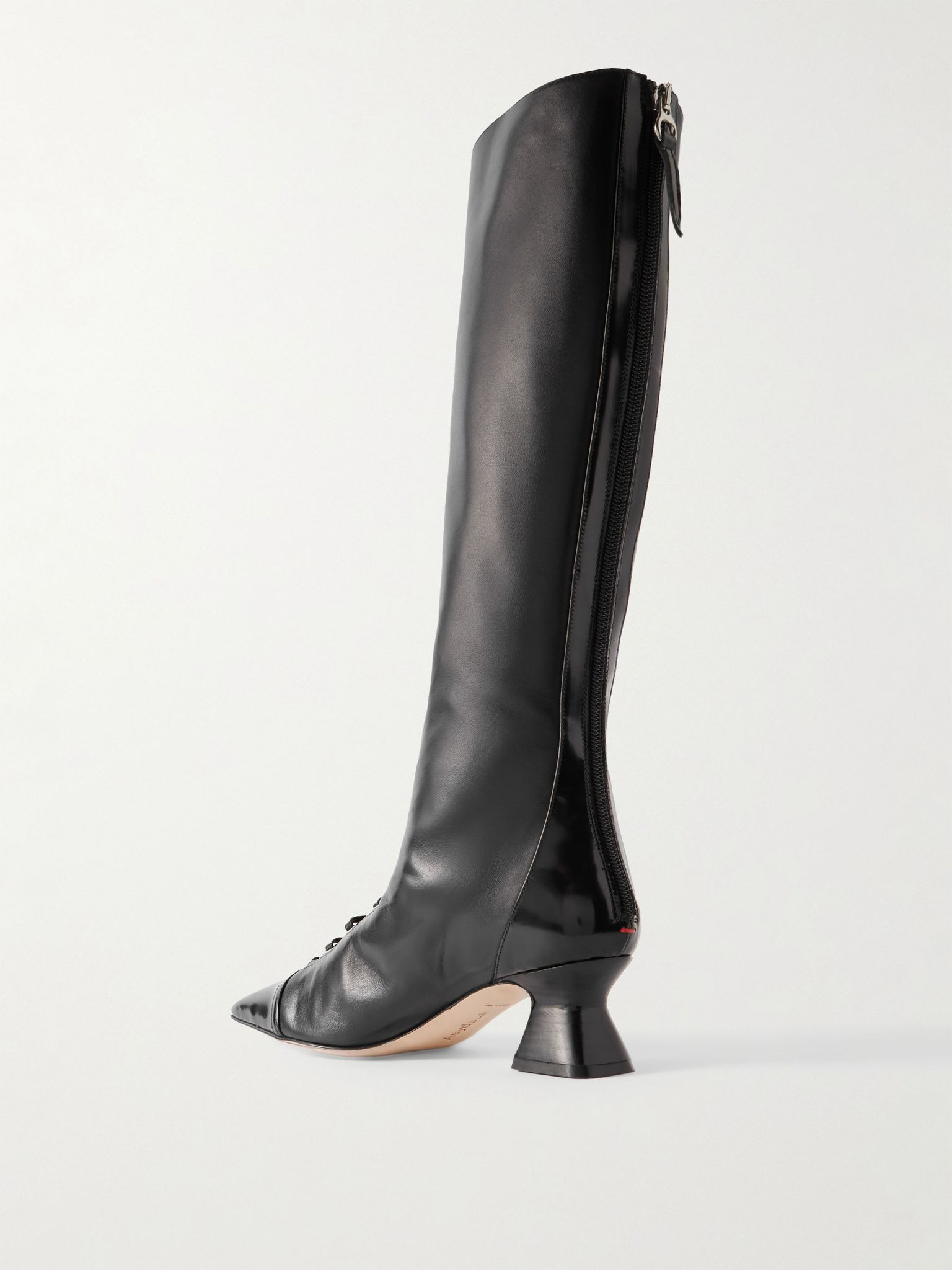 Mavis leather lace-up knee boots Black - 3