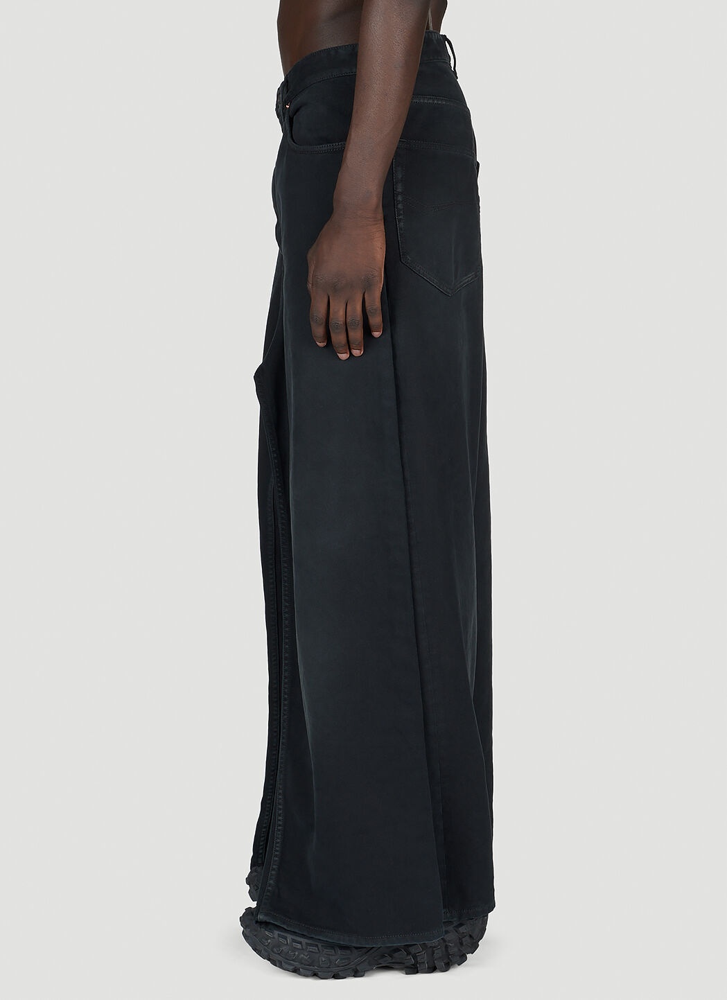 Double-Front Draped Denim Jeans - 2