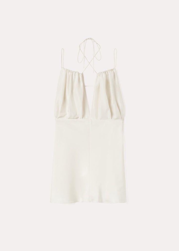 Gathered halterneck top off-white - 1