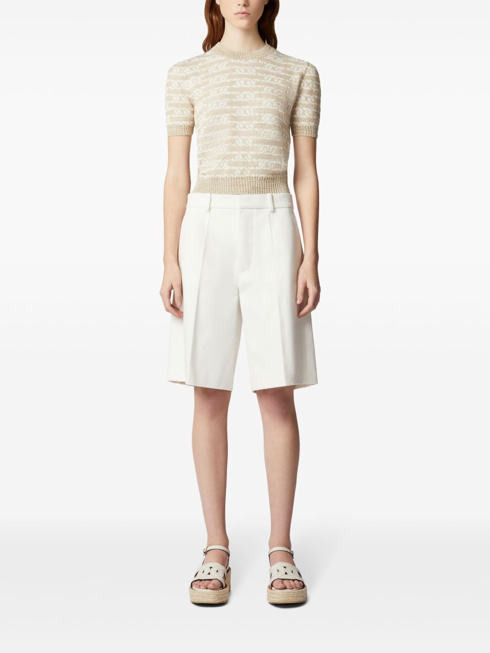 chain-motif knitted top - 2