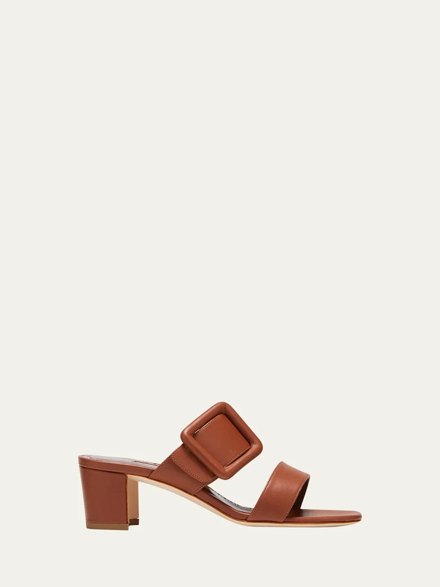 Tituba Leather Buckle Slide Sandals - 1