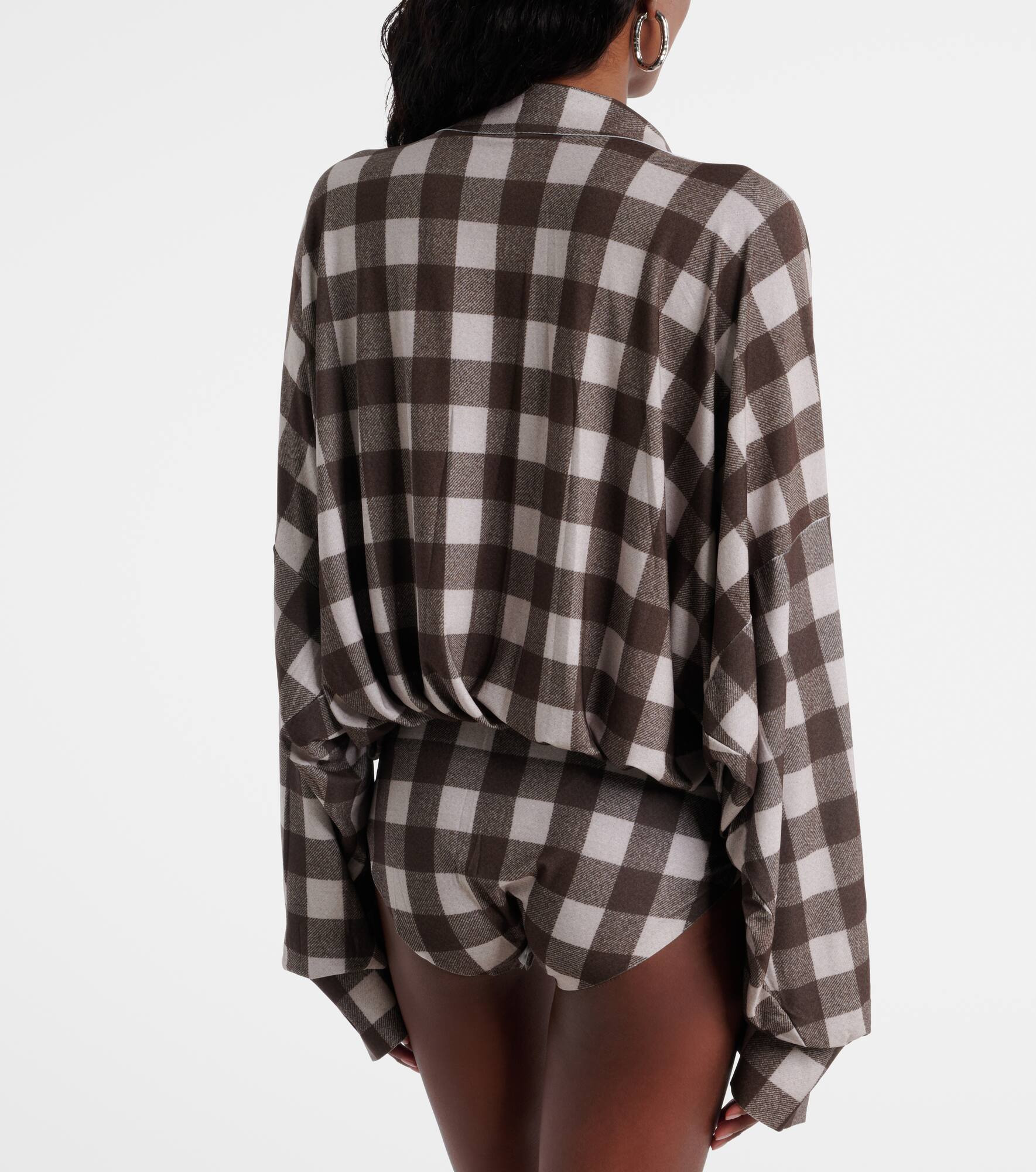 Checked oversized bodysuit - 3