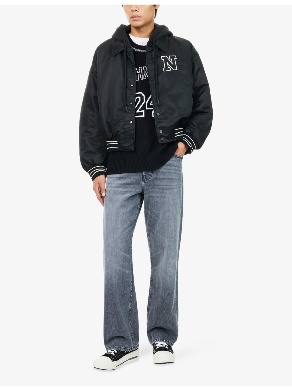 Logo-Patch Hooded Nylon Bomber Jacket - 2
