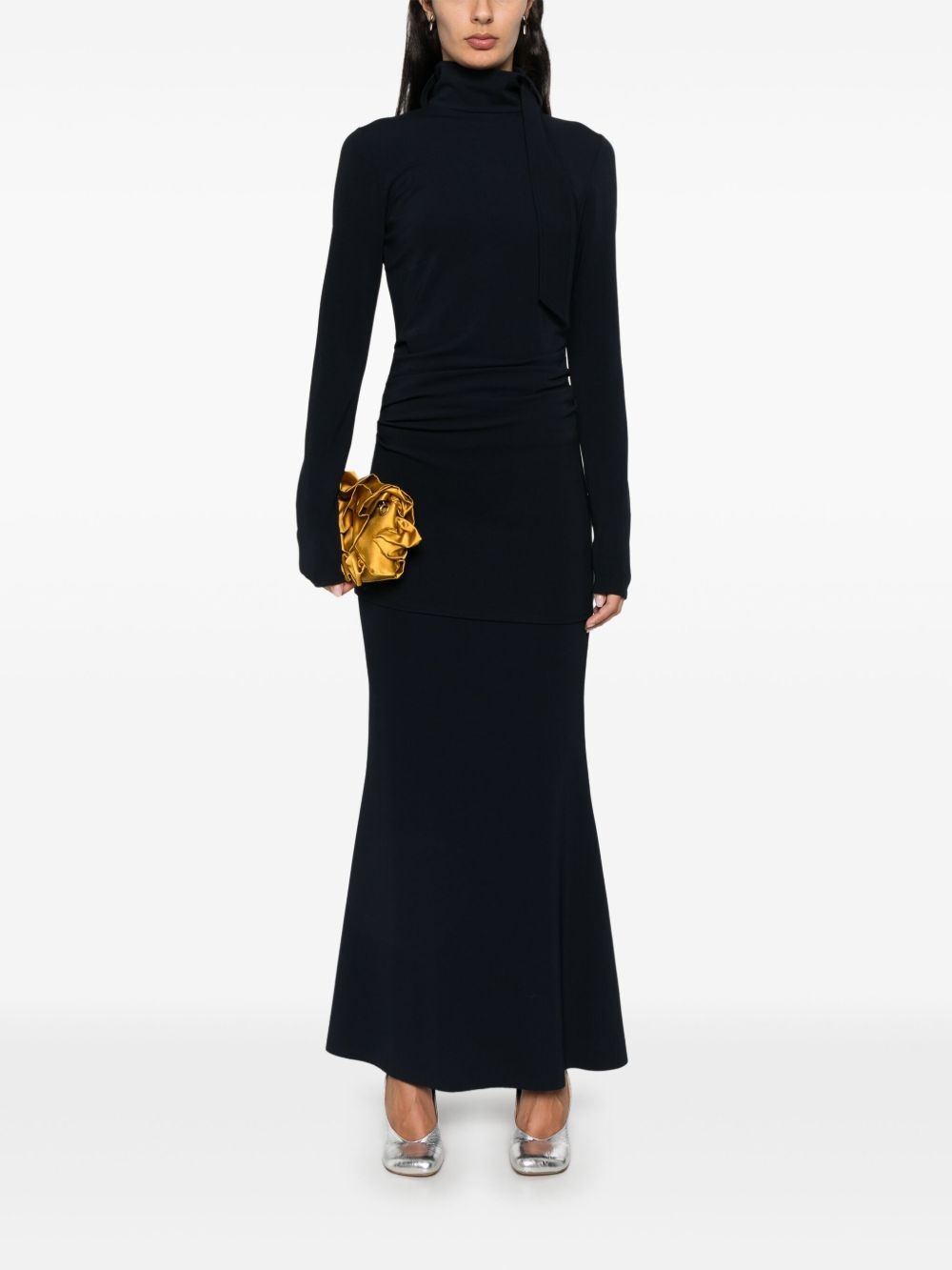 attached-scarf top - 2