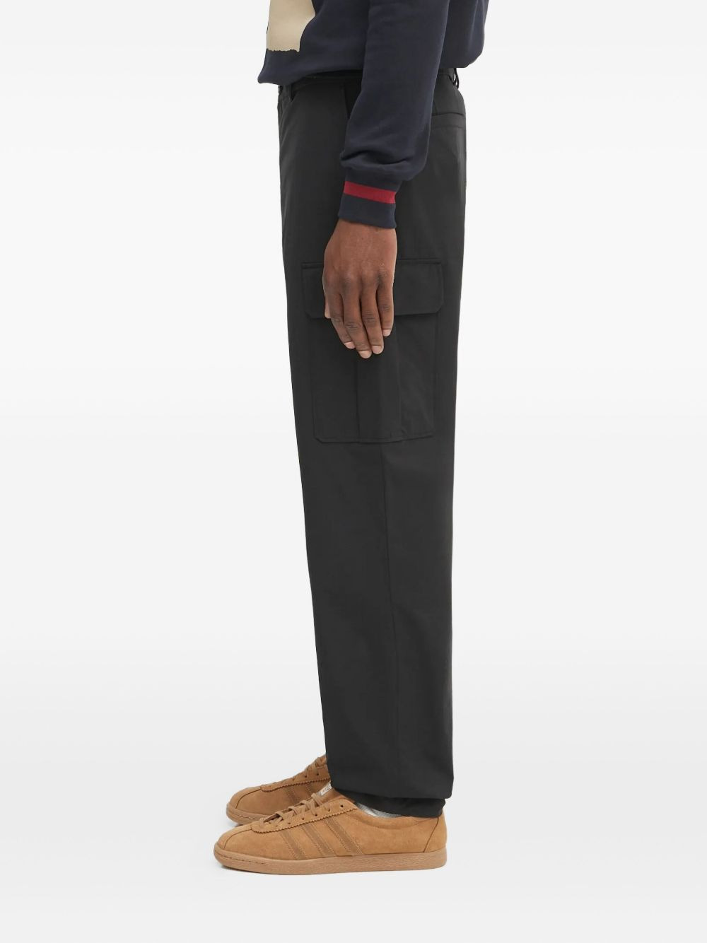 button-fastening straight-leg trousers - 4