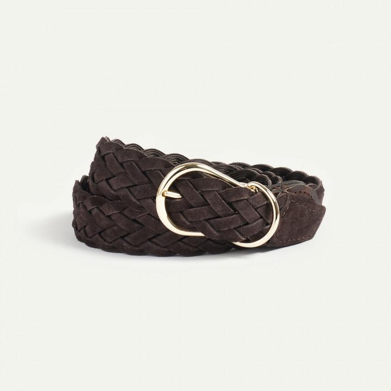 CLÉO BELT / BRAIDED LEATHER  -  HONEY SUEDE 1