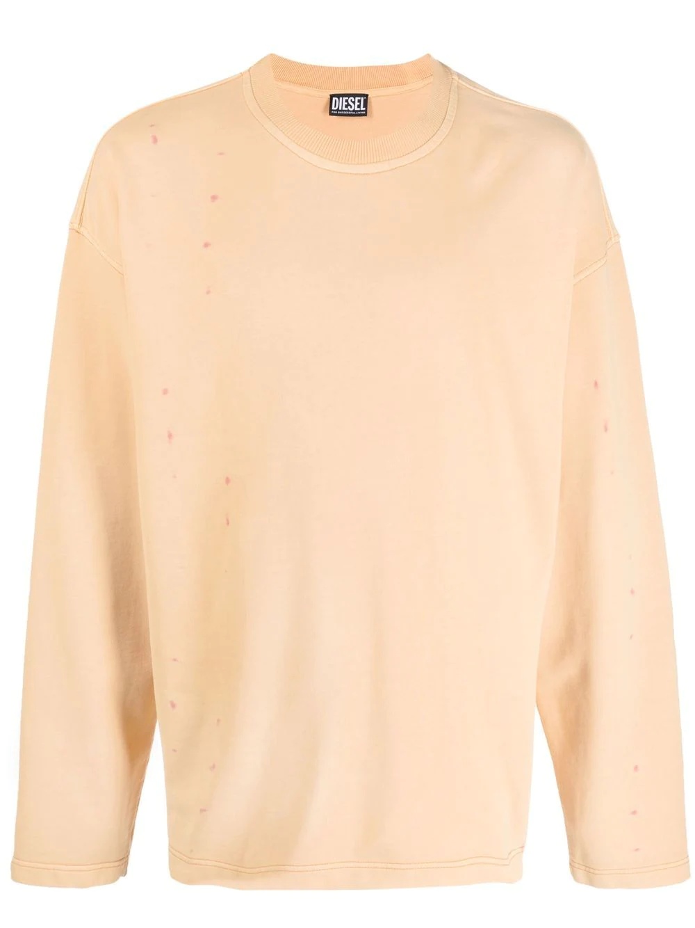 distressed-finish cotton jumper - 1