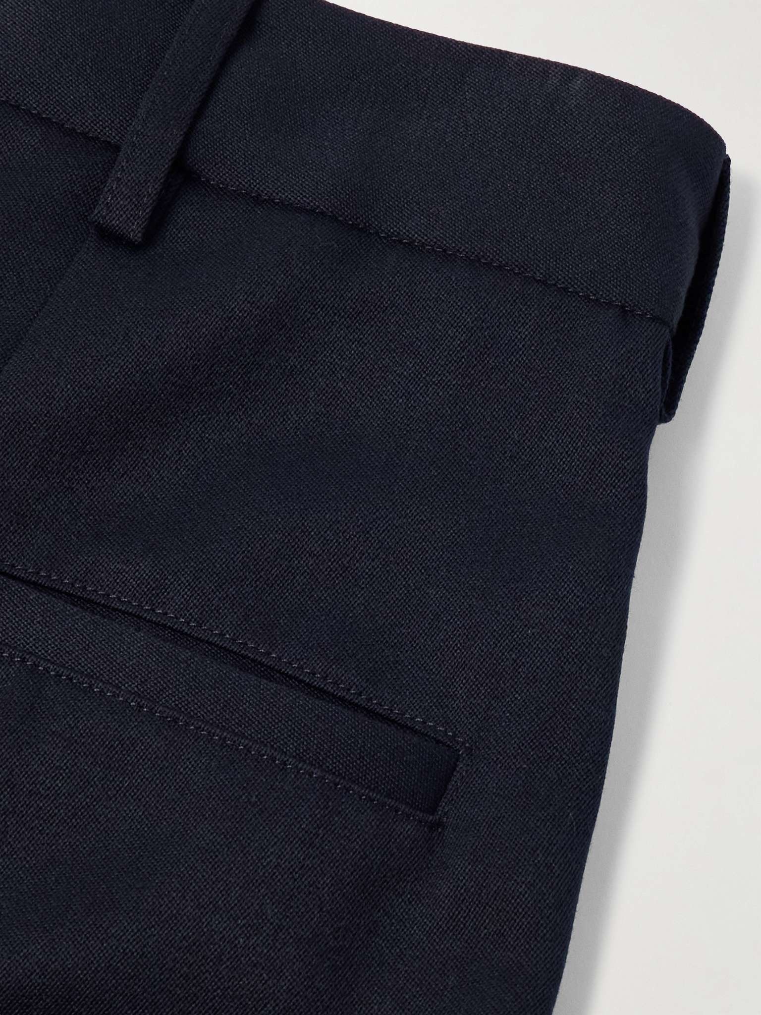 Wide-Leg Pleated Woven Trousers - 5