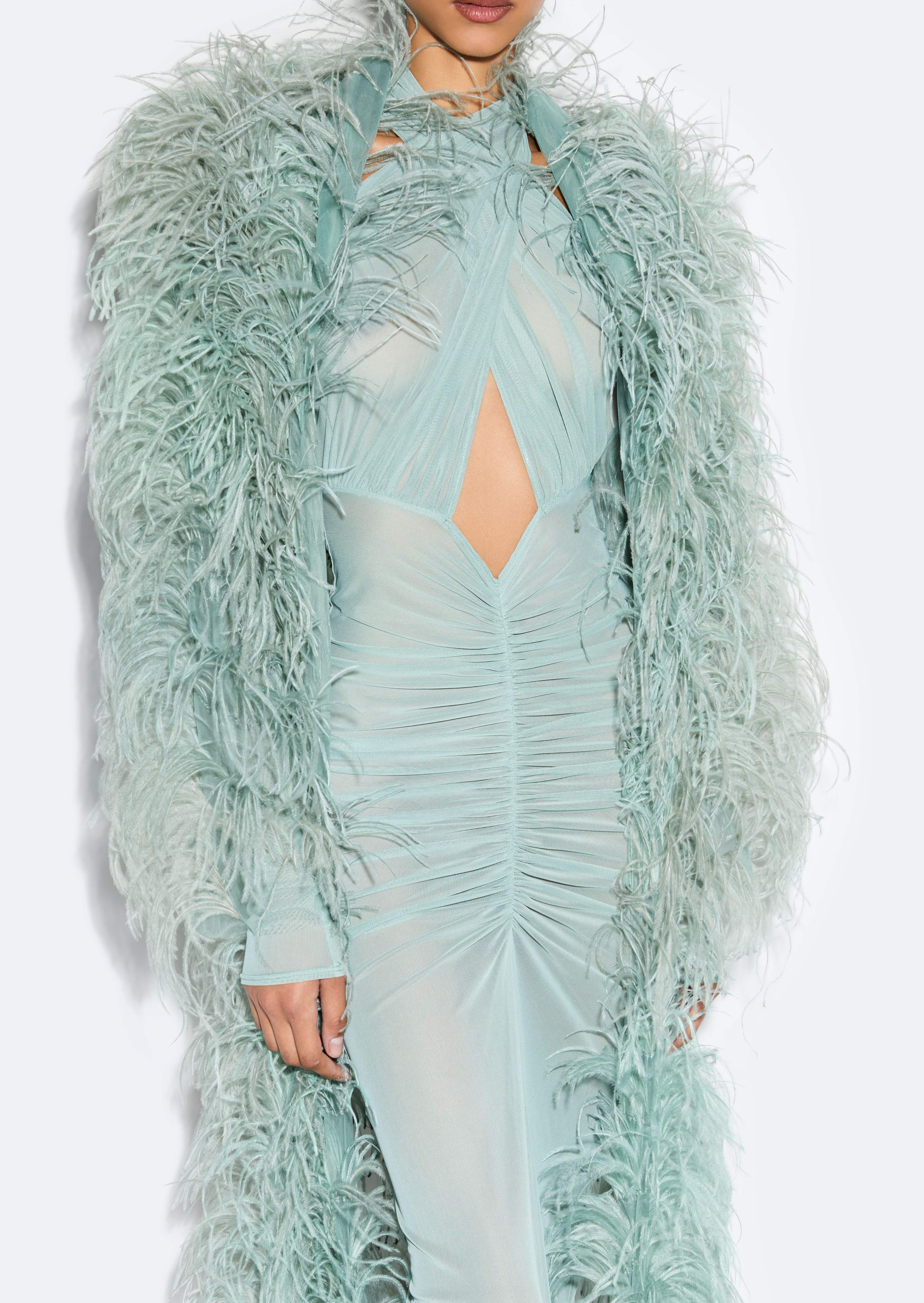 Marbled Feathers Coat - 4