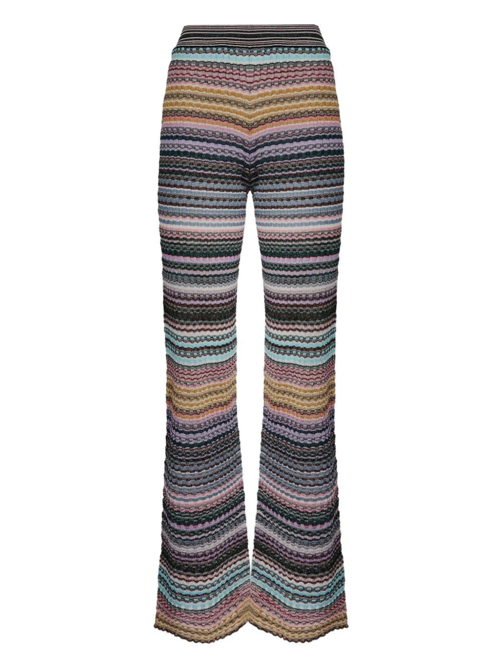 striped-pattern knit trousers - 1