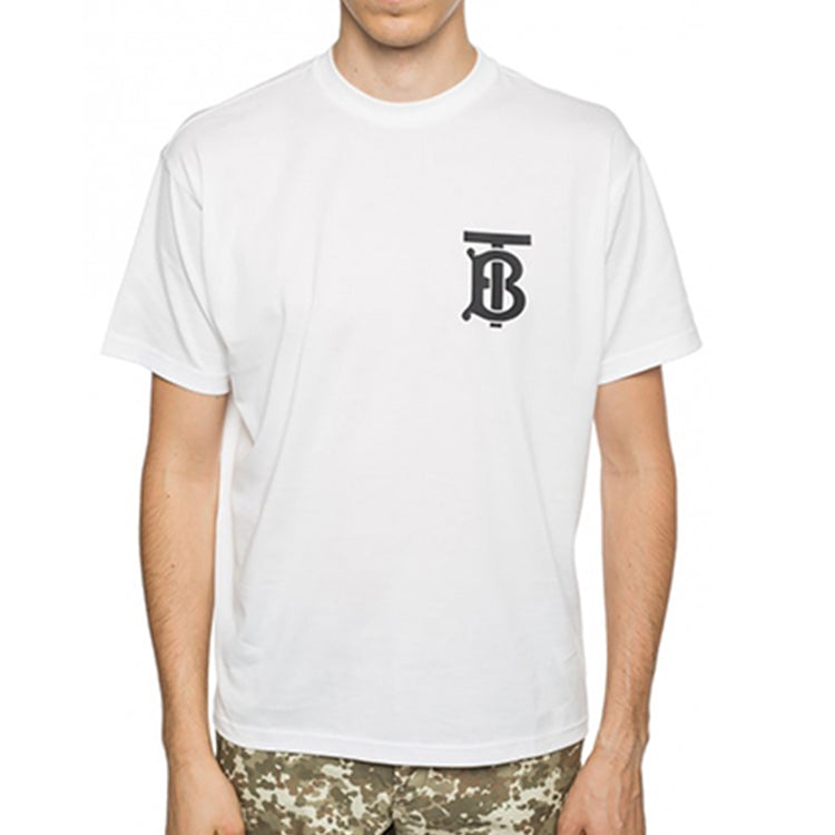 Burberry MENS Logo-Printed Exclusive Logo Loose Short Sleeve White 8017485 - 3