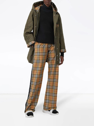 Burberry Vintage Check satin trim trousers outlook