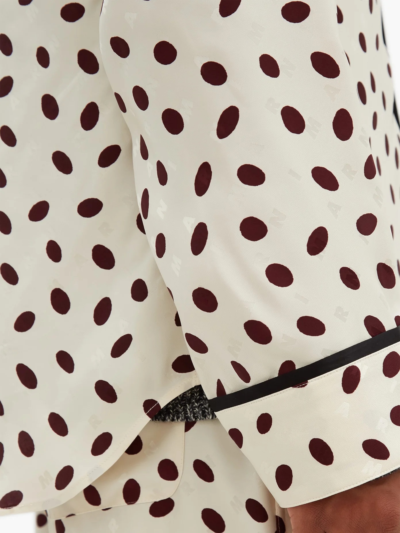 Polka-dot logo-jacquard satin shirt - 4