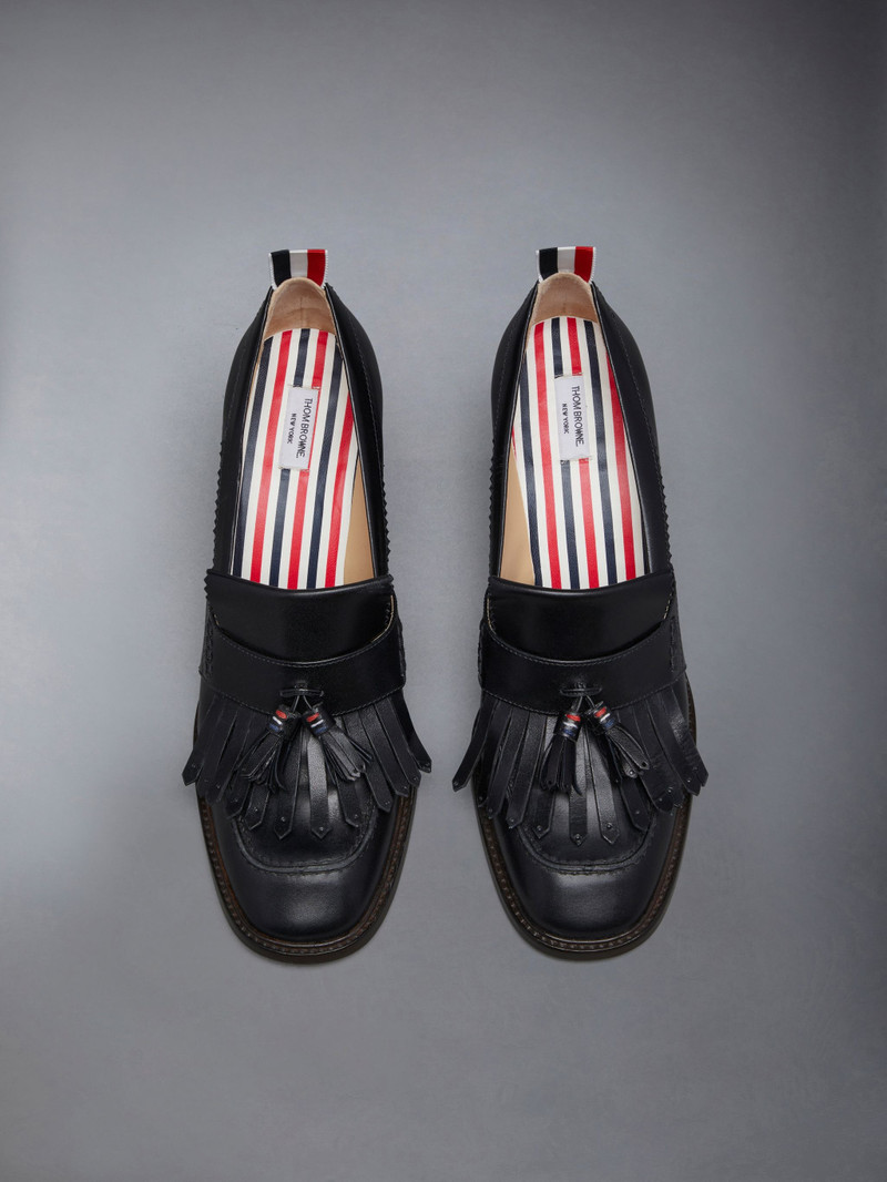 Box Calf 75mm Block Heel Tassel Kilt Loafer 4