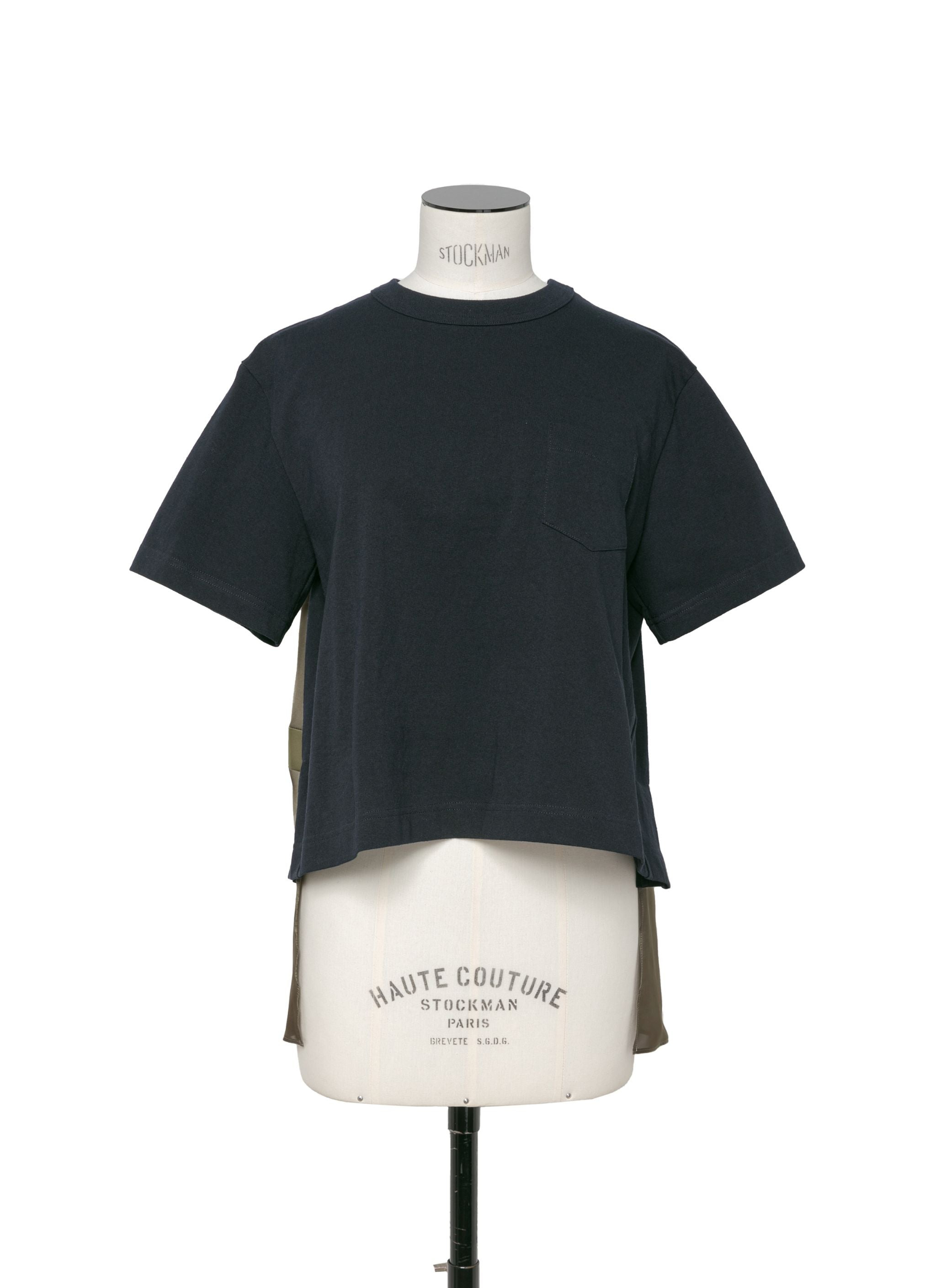 Nylon Twill Mix Cotton Jersey T-Shirt - 2