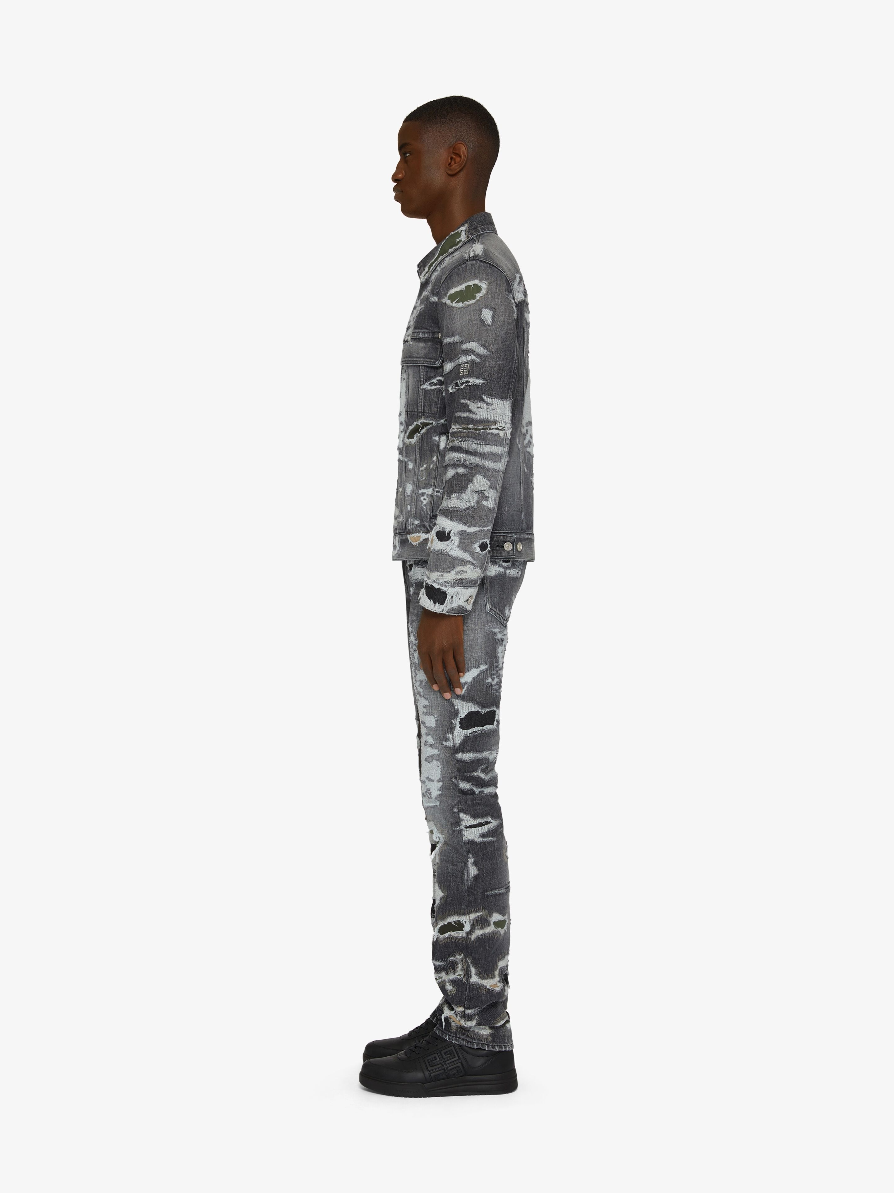 Givenchy JACKET IN DESTROYED DENIM AND MOLESKIN | REVERSIBLE