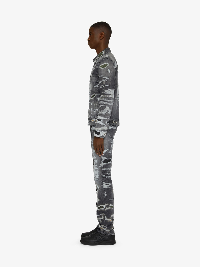 JACKET IN DESTROYED DENIM AND MOLESKIN 3