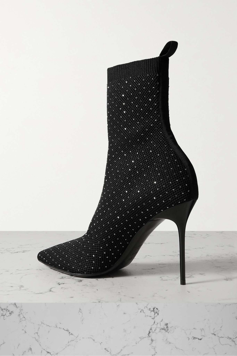 Crystal-embellished stretch-knit sock boots 3