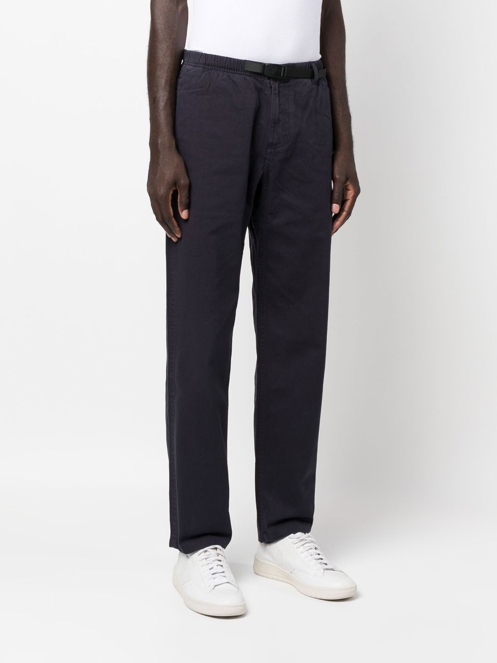 belted-waist straight-leg trousers - 3