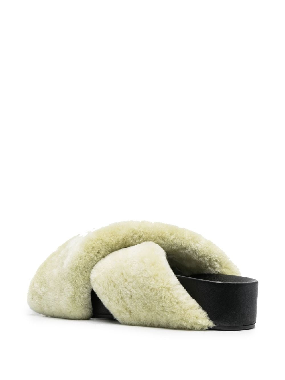 shearling cross-over sandals - 3